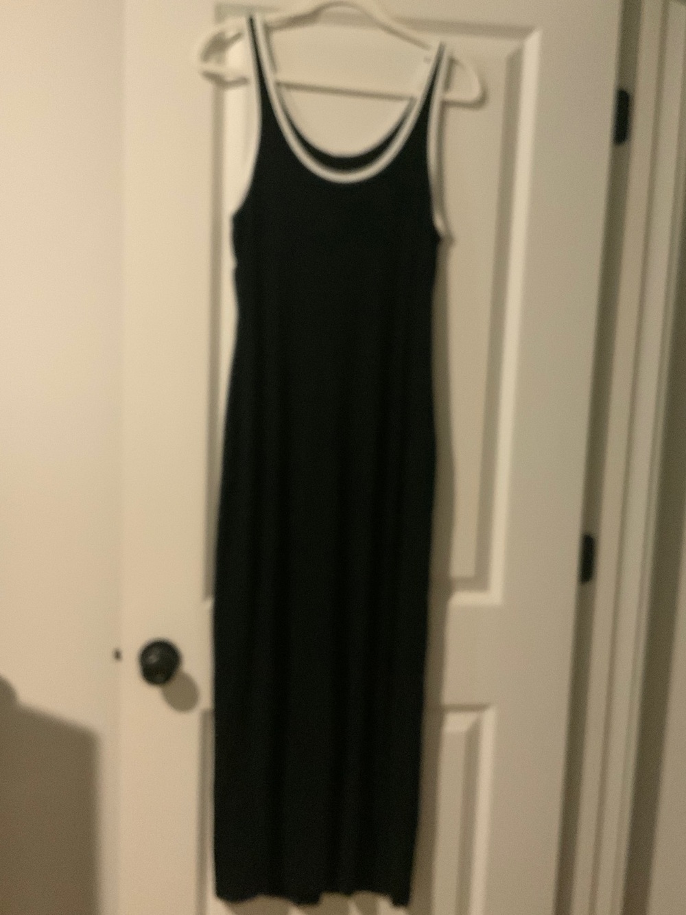 Sleeveless Black Maxi Dress with Contrast Trim